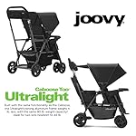 Joovy Caboose Too Ultralight Graphite Stand-On Double Stroller with Universal Car Seat Adapter, 3-Way Reclining Seats, Option to Use Rear Seat, Bench Seat, or Standing Platform - Image 3
