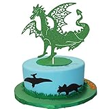 Dragon Cake Topper, Dinosaur Birthday Party Cake Decor, Dino Jungle Jurassic Dinosaur T-Rex ROAR Happy Birthday Party Cake Supplies Decorations