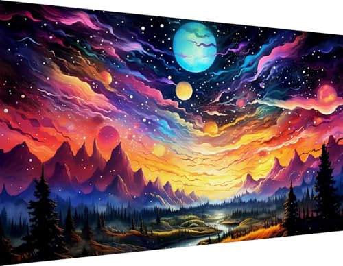 ijbnhd Large Diamond Painting, Landscape Extra Large Diamond Art Kits for Adults, Full Drill Round Big Diamond Painting, DIY Gem Art Crafts for Home Wall Decor Gift 27.5 X 15.7inch
