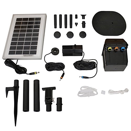 Sunnydaze Outdoor Solar Powered Water Pump and Panel Kit with Battery