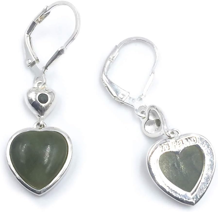 Irish Connemara Marble Heart Earrings - Image 2