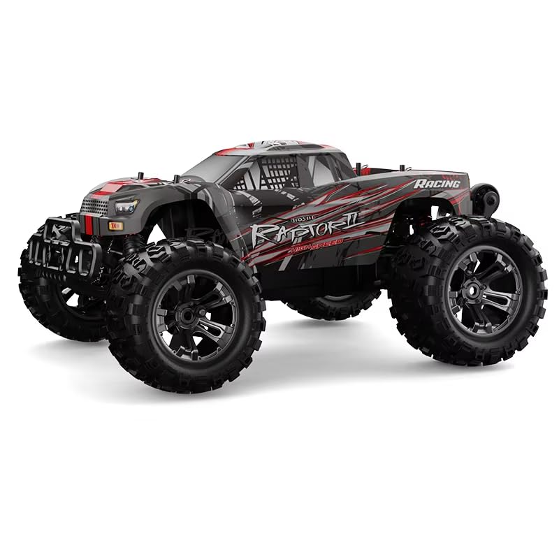 1:8 Scale RC Monster Truck, N518 Raptor II, 4WD Off-Road Vehicle, UP to 100km/h High Speed, Brushless Motor, 200M Range, Red and Black for Adults