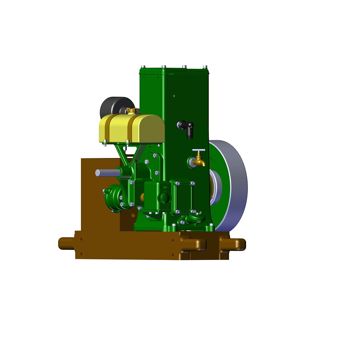 ExploTex RETROL & OKMO L-D - Modelo retro en miniatura de un motor de gasolina estacionario monocilindro de cuatro tiempos a escala 1:4 para coleccionistas, con sistema de encendido y base de madera +