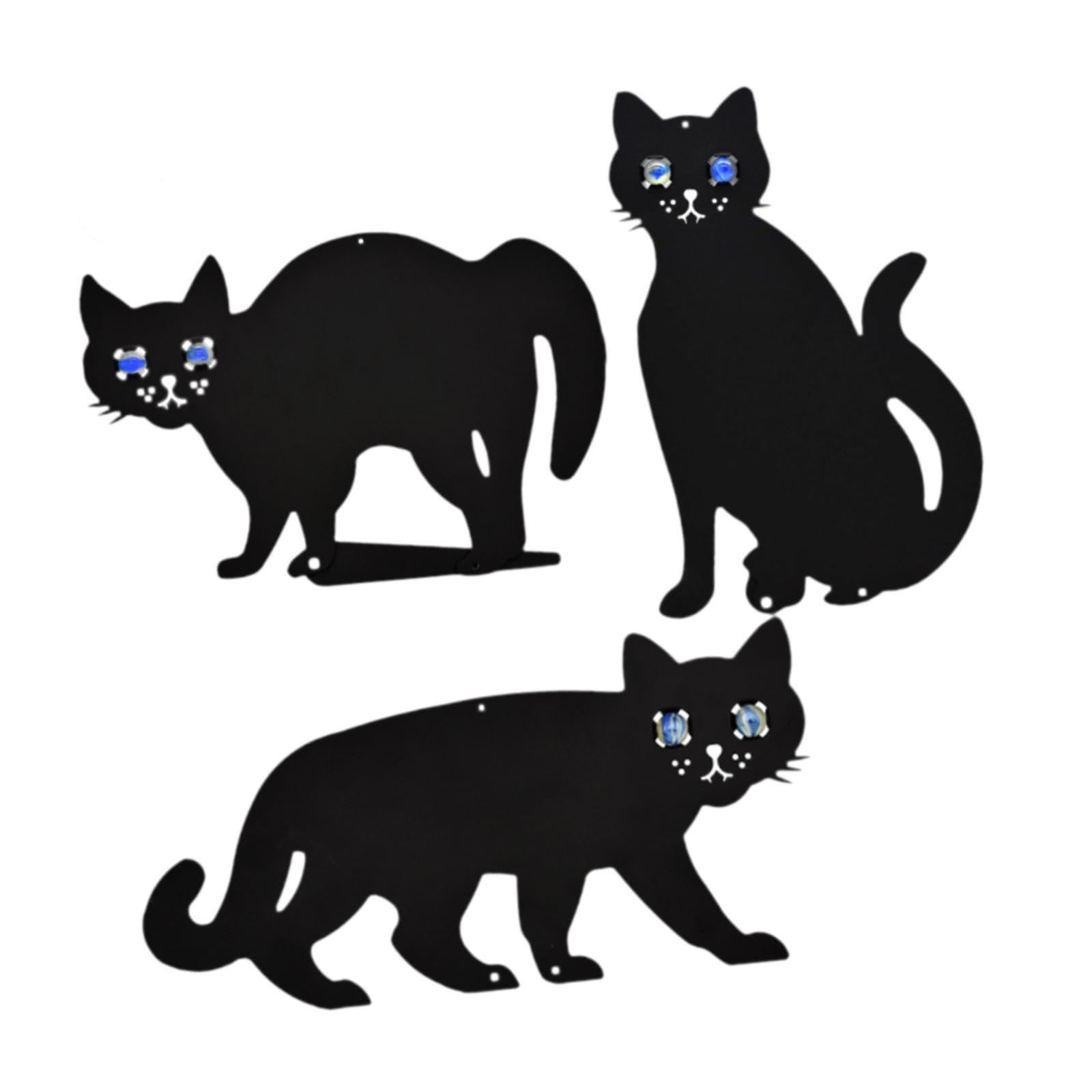Estacas de metal de gato negro, siluetas decorativas para patios y adornos de jardín exterior