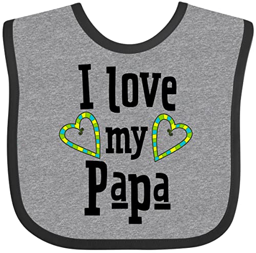 inktastic I Love My Papa- Hearts Baby Bib