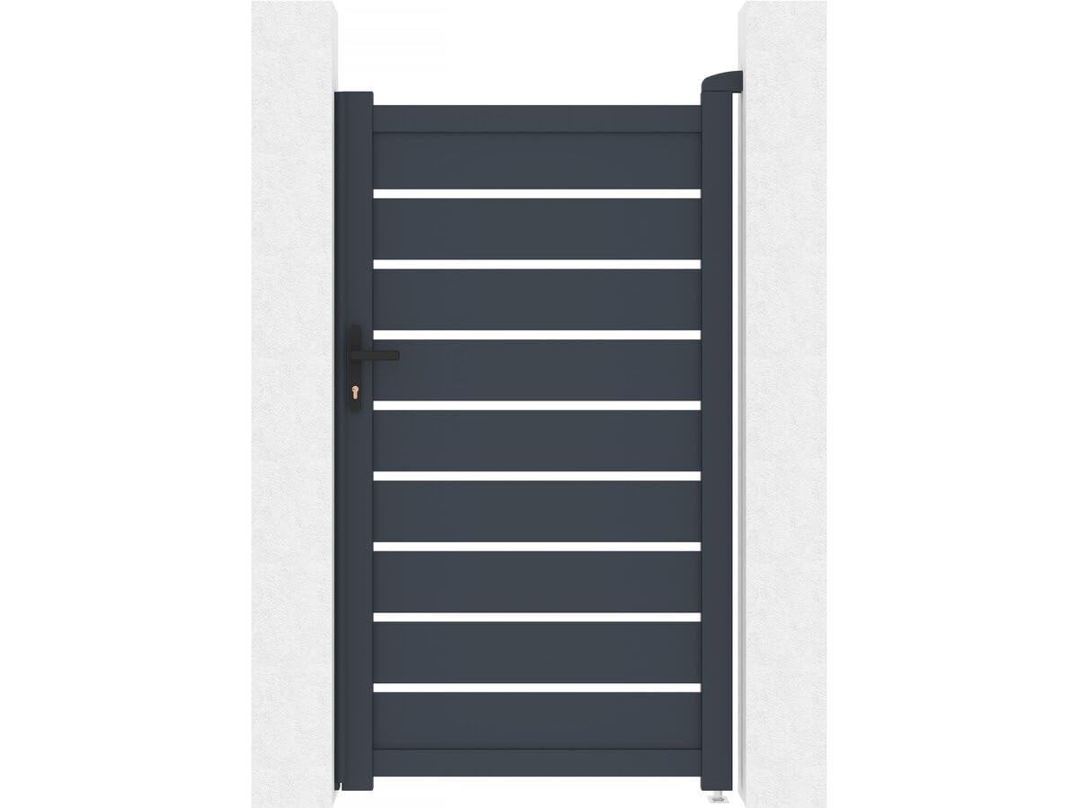 Puerta peatonal incorporada de aluminio Bastien - 100 x 176 cm - Antracita