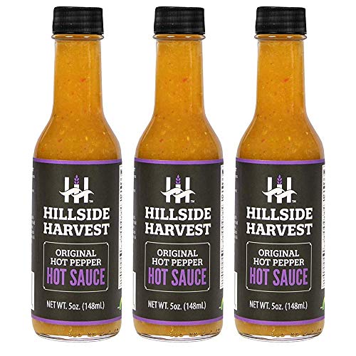 Hillside Harvest – Original Hot Pepper Sauce, 3 Pack Hot Sauce Set, Gourmet, Handcrafted, Spice and Citrus, Medium to Hot Heat Level, Boxed, 5 oz. Bottle (Original Hot Pepper, 5 Fl Oz (Pack of 3)) Hillside Harvest – Original Hot Pepper Sauce, 3 Pack Hot Sauce Set, Gourmet, Handcrafted, Spice and Citrus, Medium to Hot Heat Level, Boxed, 5 oz. Bottle (Original Hot Pepper, 5 Fl Oz (Pack of 3))