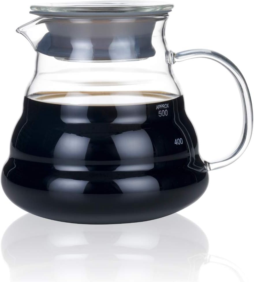  | BLUE BREW BB1008 600 ML(20oz), Glass Coffee Server for Pour Over Coffee Maker, Heat Resistant Glass Coffee Carafe: Coffee Servers