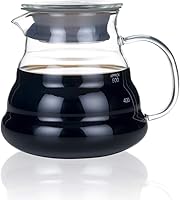 Vista 1 de Blue Brew Clear Glass Range Coffee Server for Pour Over Coffee & Tea, 600ml (20oz) Heat Resistant Tea Pot, Carafe, Glass Coffee Pot (BB1008)