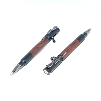 手作り 高級 リボルバー風 木製 ノック式ボールペン ココボロ ガン・メタル 手作り 高級 リボルバー風 木製 ノック式ボールペン ココボロ