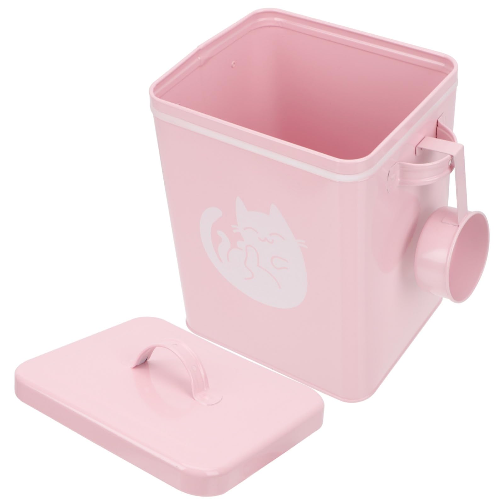 Happyyami 2juegos Contenedor De Almacenamiento De Comida Para Gatos y Caja Para Alimentos Diseño Cubierto y Resistente Para Cocina y Familiar