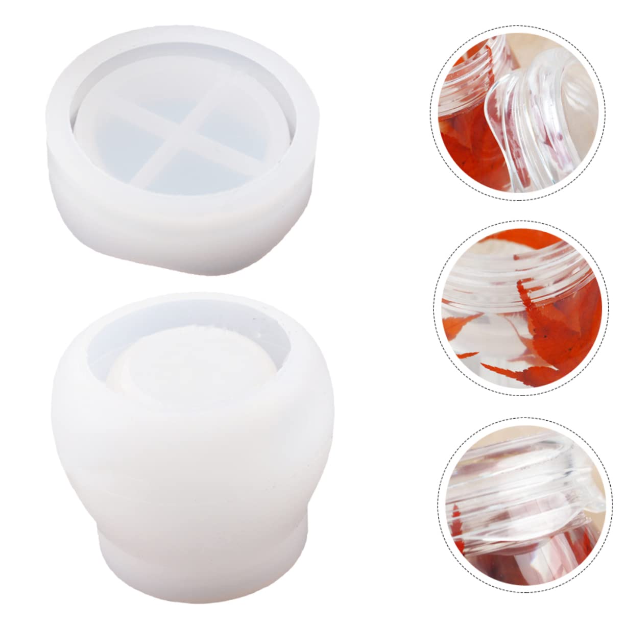 DOITOOL 6 Sätze Kristallklarer Epoxidharz Resin Bottle Mold mit Abdeckung Silikon Storage Box Mold für Schmuckbecher Puddingbecher und Aufbewahrung DIY Kreativset für Dekorationen