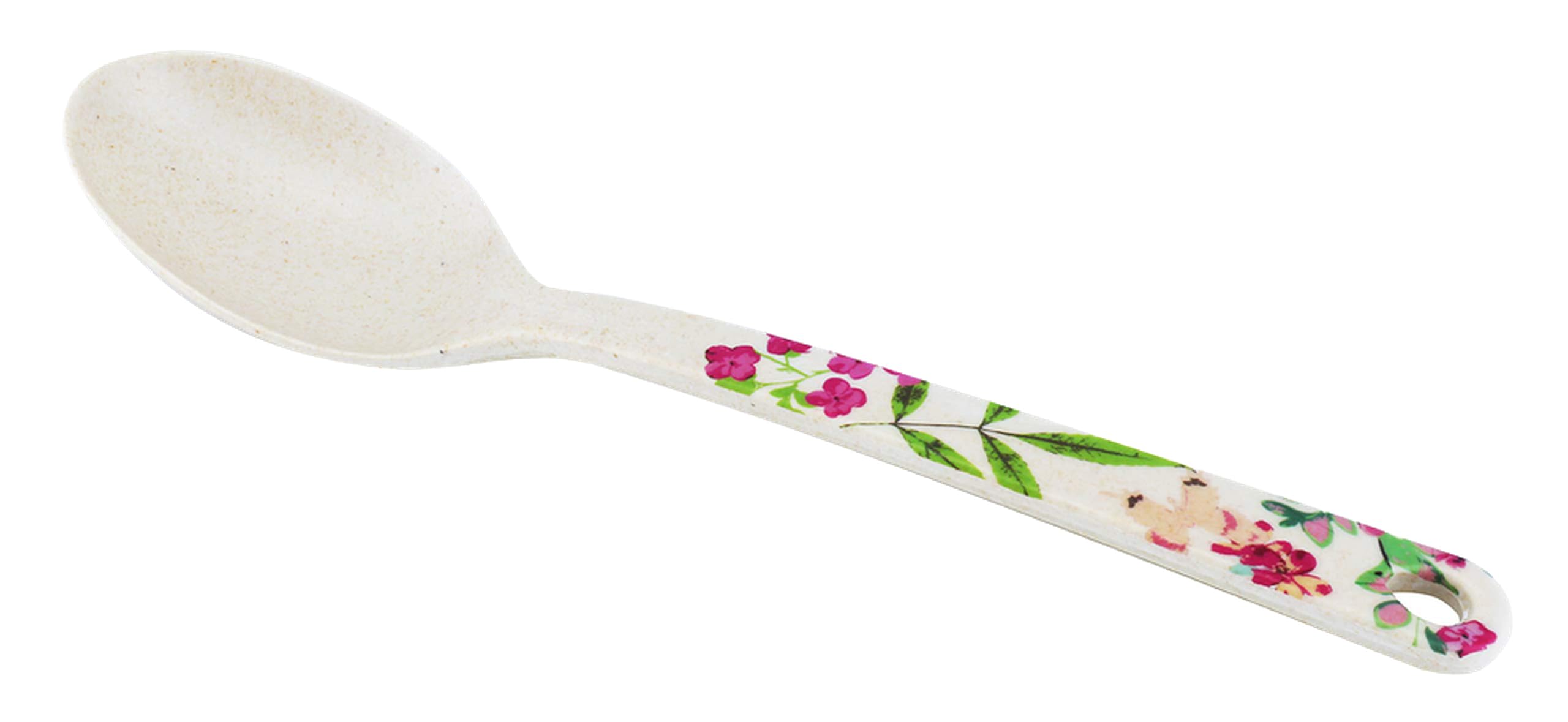 Ecoware Bamboo Fibre Spoon, 31X6.6cm - Flower Design, Bd-Bf-22