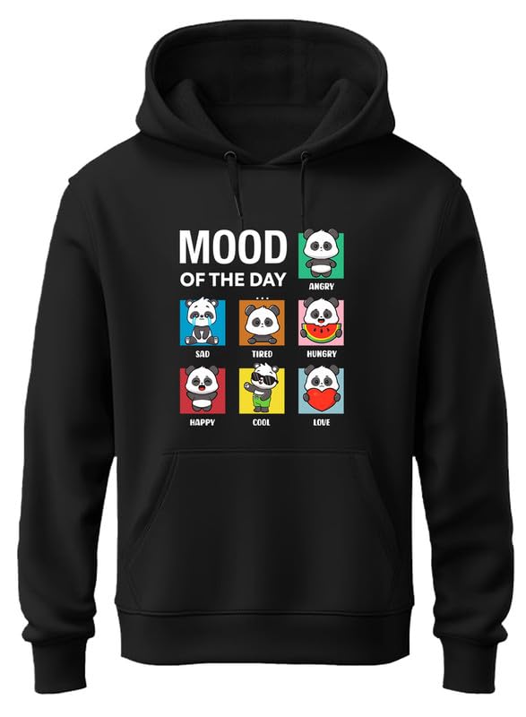 Image of XENOVAURBAN Hoodies | Unisex Hoodie Sweatshirt Panda Printed MOOD1 - PAR