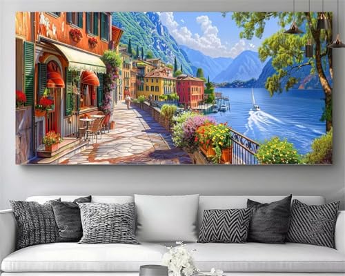 Diamond Painting XXL Ville et Montagne pour Décoration Salon
