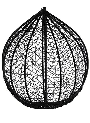 Image of Single Seater Swing Chair with Stand for Home & Cushion & Hook Outdoor Indoor | Balcony |Garden |Living Room |Garden | Patio | Home Improvement|(Swing Black with Cushion White)