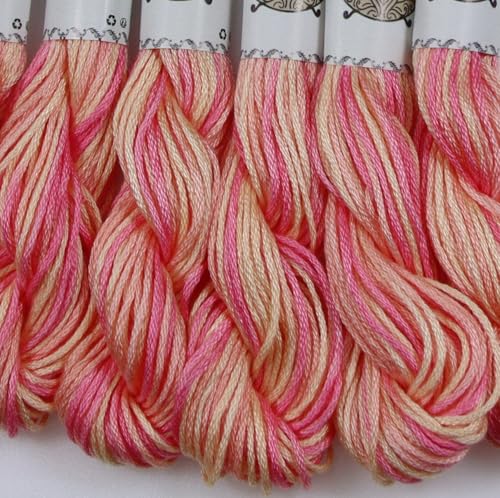 Image of KCS Big skeins of 25 Meters Size 25 Color Variegated Cross Stitch Stranded Threads,6 skeins,4110