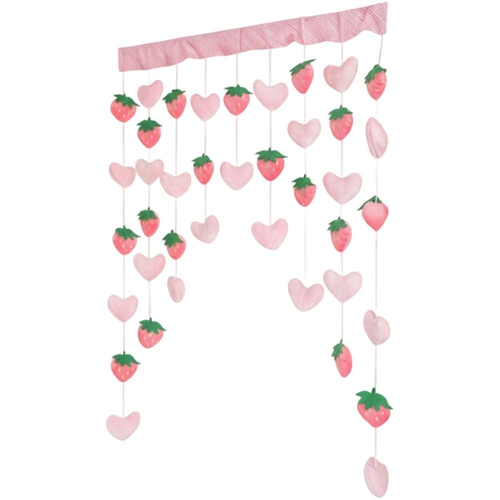 Rideaux courts à fils de fraise pour placard et décoration de salon cosy