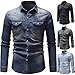 Herren Casual Langarm Top Jeanshirt Hemd mit Bronzierender Druck Halloween Herbsthemd mit Knopf Revers Slim Langarmhemd Einfache Oberteil Bequem Sweatshirt Weich Atmungsaktives Bluse Freizeitshirt