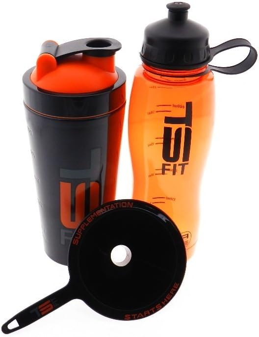 TS FIT Stainless Steel 25oz "TURBO MIXER" Blender Mixer Bottle Protein Shaker, BPA FREE Water Bottle, Funnel - Fitness Kit