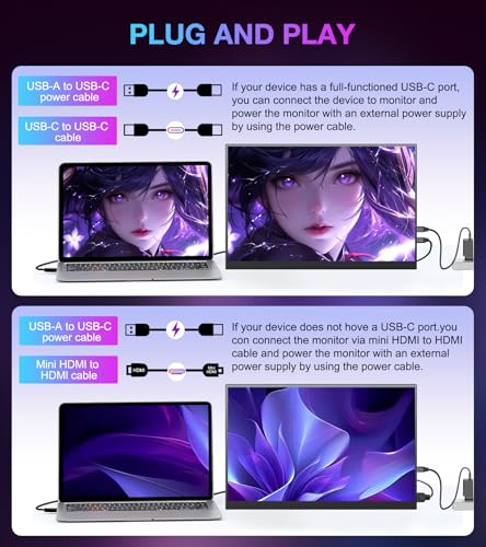 Image of 4K Portable Monitor 15.6 inch 3840x2400 UHD USB-C HDMI 100%NTSC 1500:1 Display | 100% Adobe RGB IPS Computer Gaming HDR Monitor w /Speakers & Kickstand for Laptop Xbox PS5 Switch PC Phone