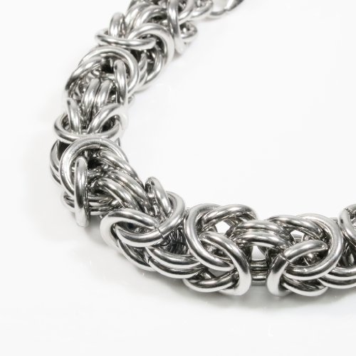 Steelmeup 1LE-010 Stainless Steel Round Byzantine Chain Men Necklace 8Mm 24Inch thumb #1