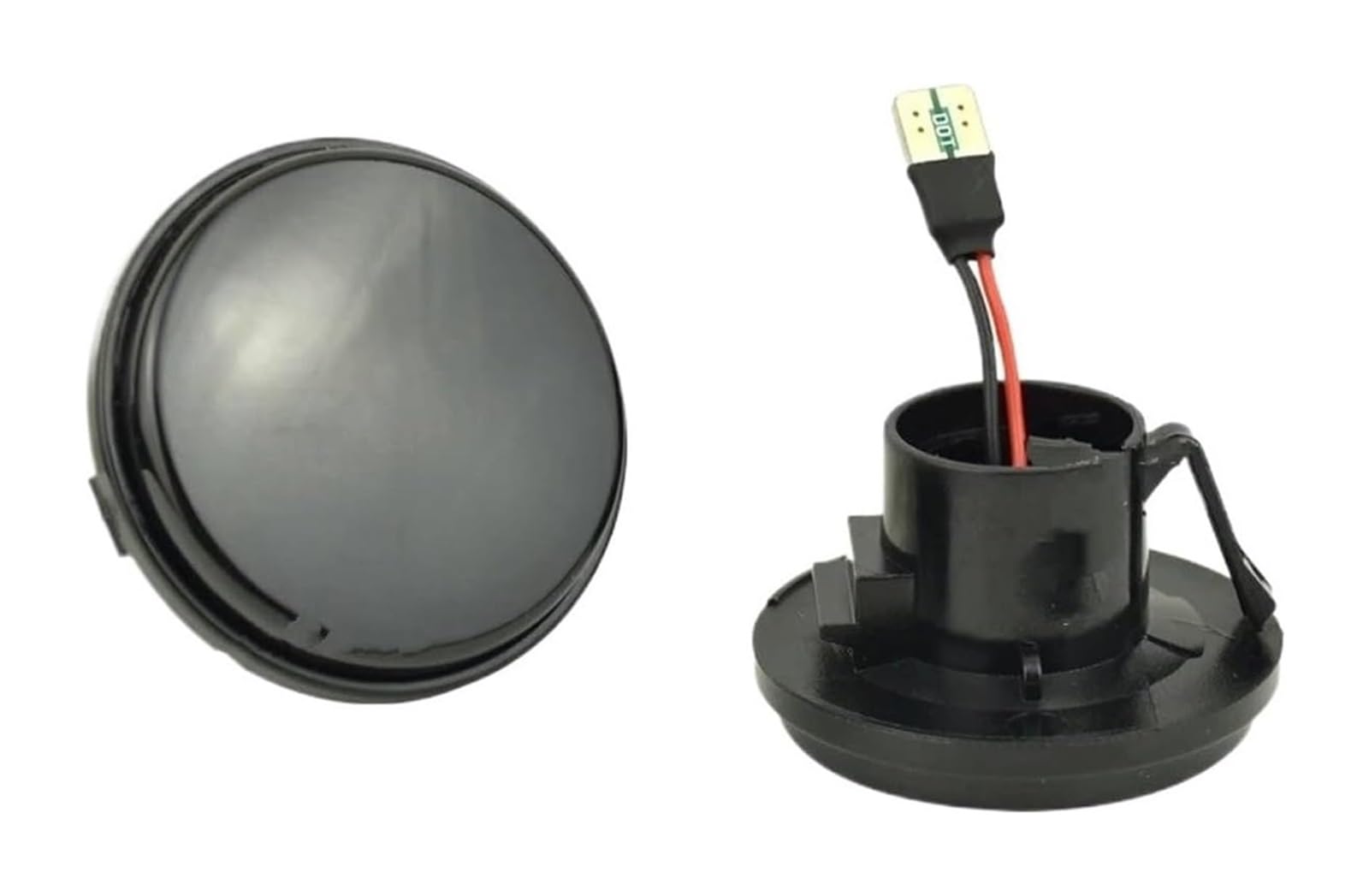 Prgpmsunad Smoked Black Lens Side Indicator Lamp For Mazda Mx5 Mx5 Mk1 Mk2 Mk3 1989-2015 Round Smoked Shell Led Side Repeater Indicator Lights(Smoked Black Lens)