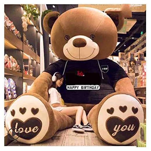 47-B Hundbjörn kramar björn docka teddy panda tygduk kvinnlig plysch leksaker super stor söt stor björn speciell stor nallebjörn standard mätgåva (Color : B, Size : 200cm)