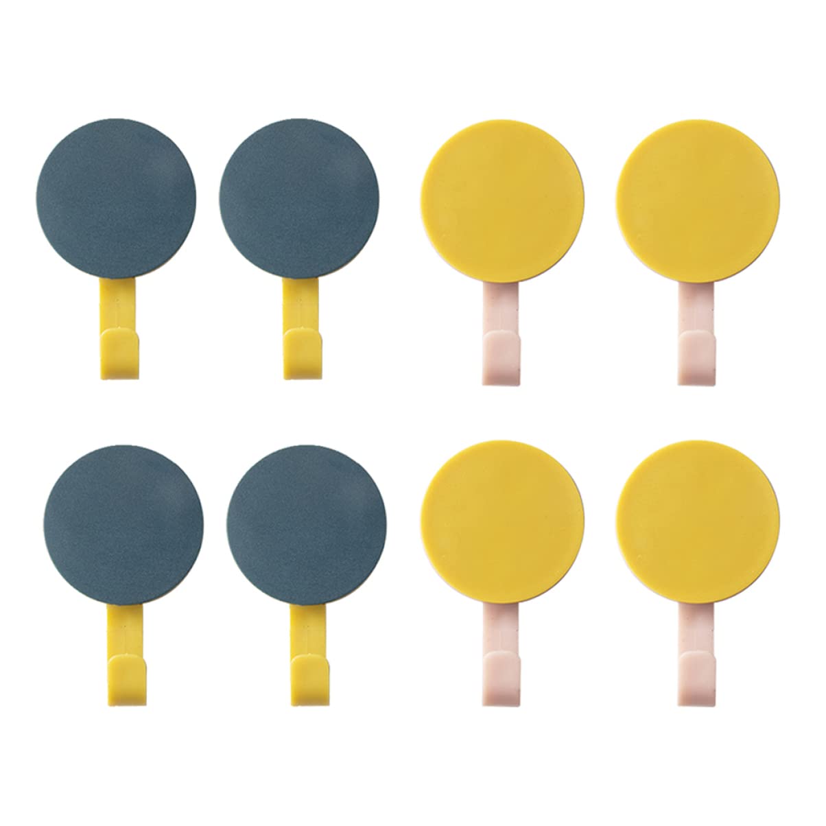 VASDEV Perchero para ropa, 8 piezas, sombrero colgante, toalla, bata, abrigo, decorativo para barra redonda, cocina, bolsa pesada, ganchos, auto, sin percha, azul, rastro, pared, adhesivo