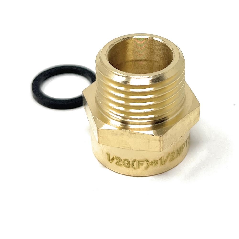 G 1/2" Thread (British BSPP) Female to 1/2" NPT Thread Male Pipe Fitting Adapter - Lead-Free