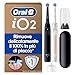 Oral-B Spazzolino Elettrico DUO, 2 Spazzolini Nero e Rosa, 2 Testine Di Ricambio, 1 Custodia Da Viaggio, 1 Supporto per testine, 2 Spazzolini, Pulizia Denti Efficace