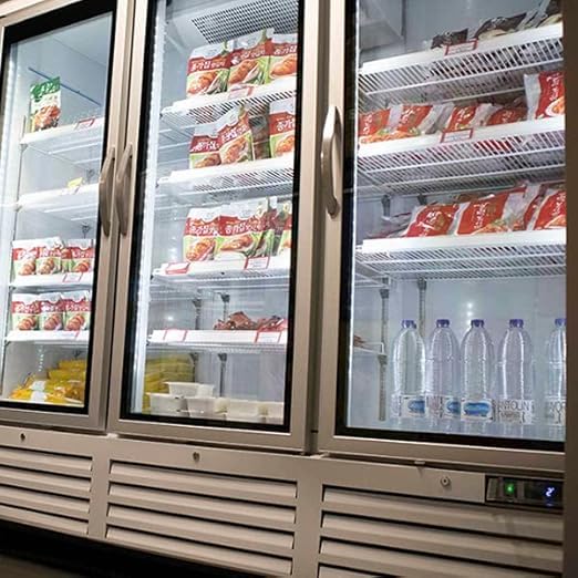 MBH - Nevera expositora industrial triple puerta de cristal para hostelería. Armario frigorífico expositor refrigerado de tres puertas para supermercado y restaurante.