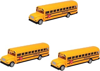Toyvian 3 Peças Carro De Brinquedo De Ônibus Escolar Fundido Ônibus Escolar Modelo De Ônibus Escolar Carro De Liga De Brinquedo Para Crianças Carros De Brinquedo Fundido Carro De