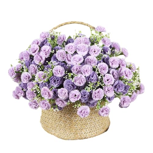 BRYUBR Lot de 4 fleurs d'hortensia artificielles violettes : couleurs résistantes et réalistes - Fleurs artificielles en soie pour mariage, jardin, bureau,...