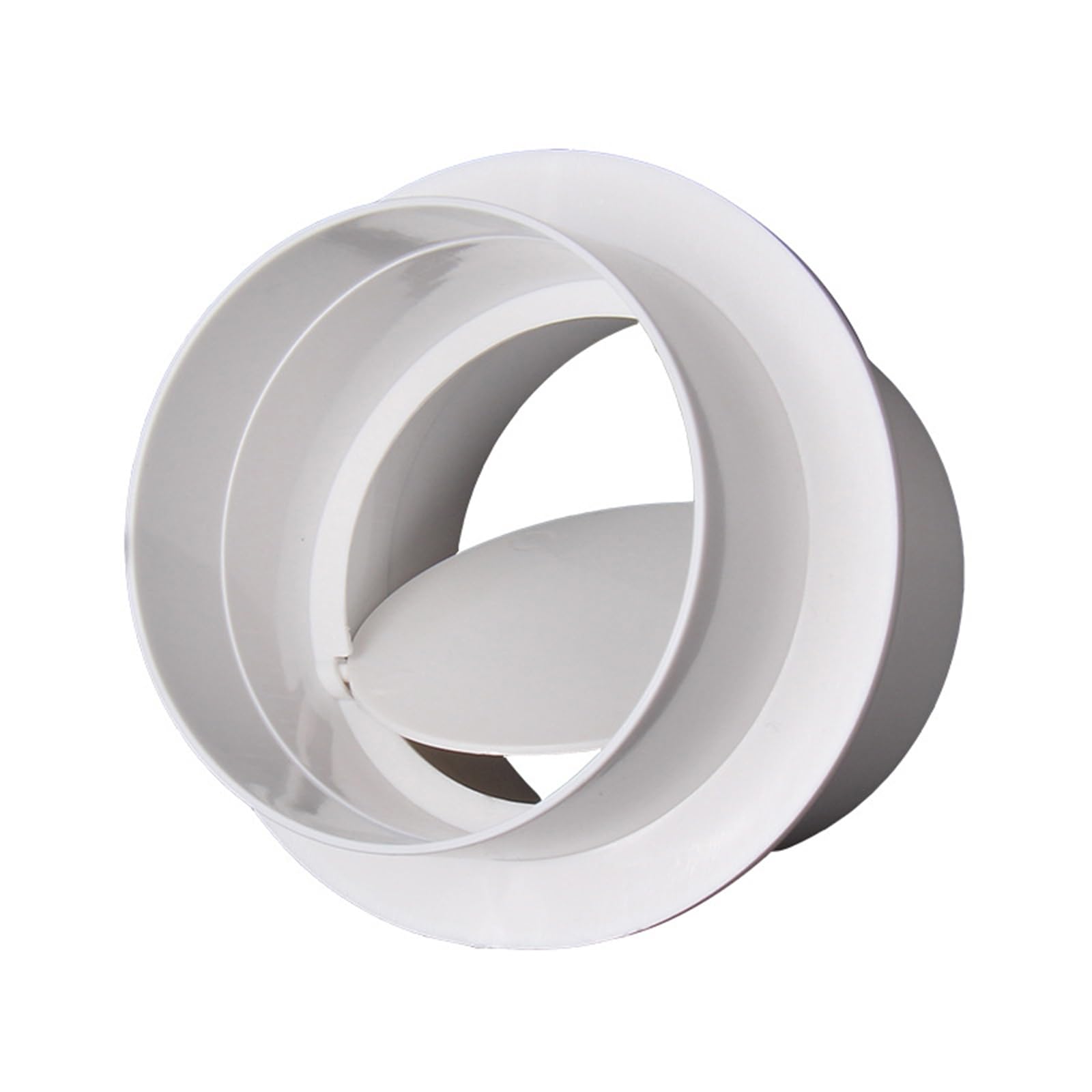 Ptrecniok White Valve For Cooker Hood Ductwork， Pvc Round Inline Duct Air Check Valve Non Return Backdraft Damper(125Mm)