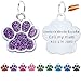 FUSIYU Médaille Chien Gravure, Étiquettes d'identification Personnalisées pour Chiens, Médaillon d’Identification en Forme de Patte Personnalisable pour Chiens et Chats, Alliage de Zinc, Violet