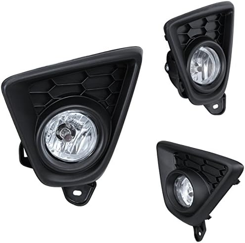 AKKON - For 13-16 Mazda CX5 CX-5 KE SUV Black Bezel Clear Lens Bumper Driving Fog Light W/Switch + Bulbs