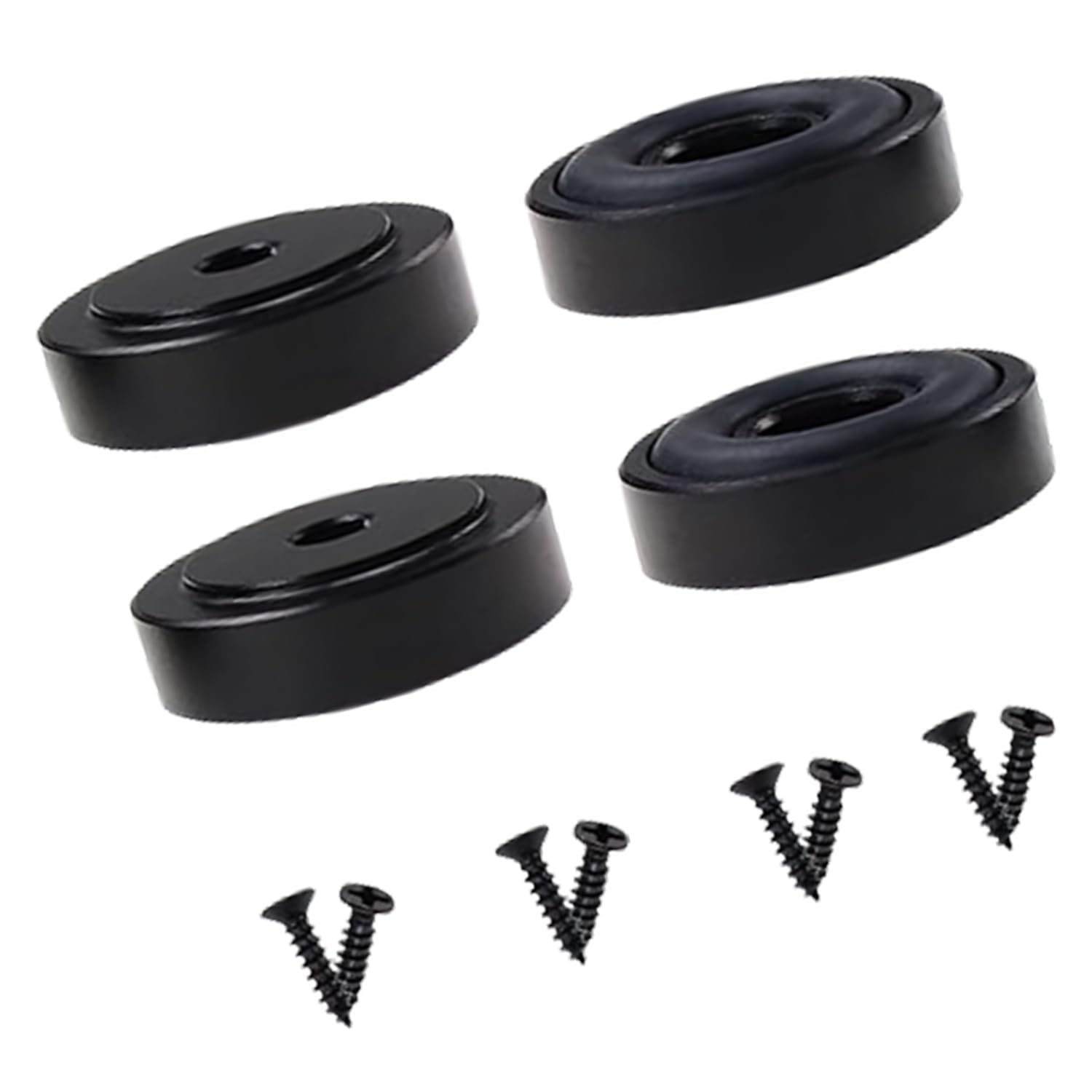 Cazstyk Black 4Pieces Kitchen Chopping Board Stabilizers Feet Sturdy Aluminum And Rubber Scratch Proof Protectors Computer Case Shock Dampers