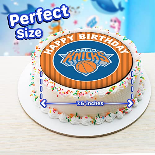 7.5 Ny Knicks Cake Topper – Round Edible Birthday Cake Decorations, Happy Birthday Cake #TOP2