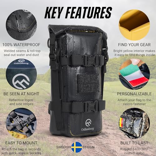 Odinsberg 3,5L wasserdichte Motorrad Hecktasche und Sturzbügel Tasche