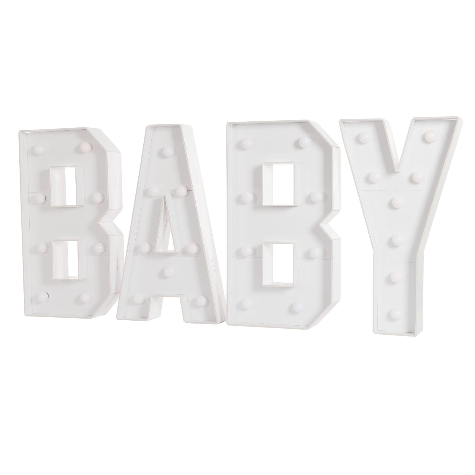 Lettere luminose giganti BABY LED in altezza 70 cm, ragazzo e ragazza, decorazione per baby shower, Gender Reveal Party, feste di nascita, compleanni