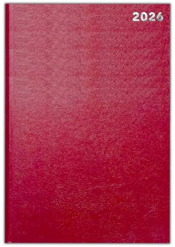 PaulStore 2026 A5 Hardback Day A Page Diary Saturday & Sunday Shared Page (Red)