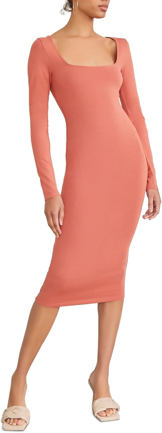 Forever 21 Womens Bodycon Long-Sleeve Dress