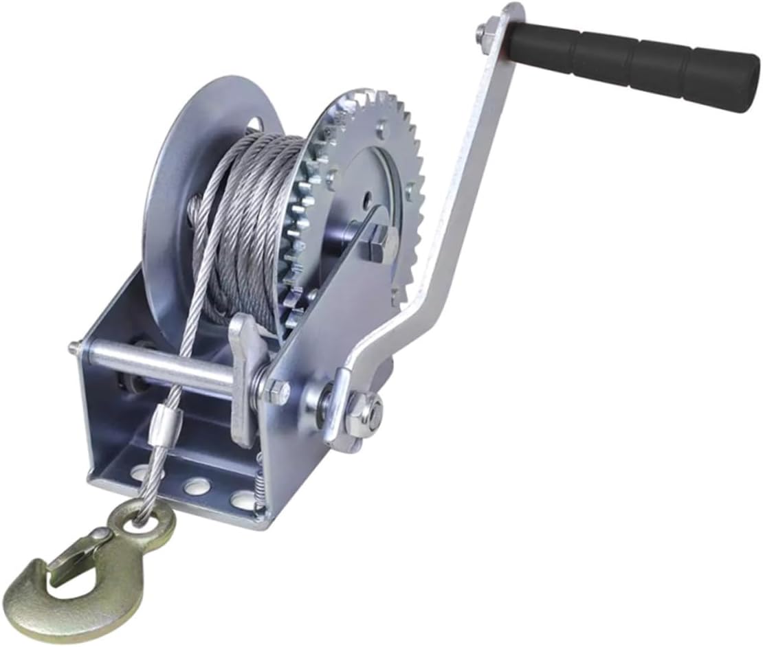 Ciieeo Manual Winches for ATV Boat Trailer Hand Crank Winch Cable Heavy Duty Towing