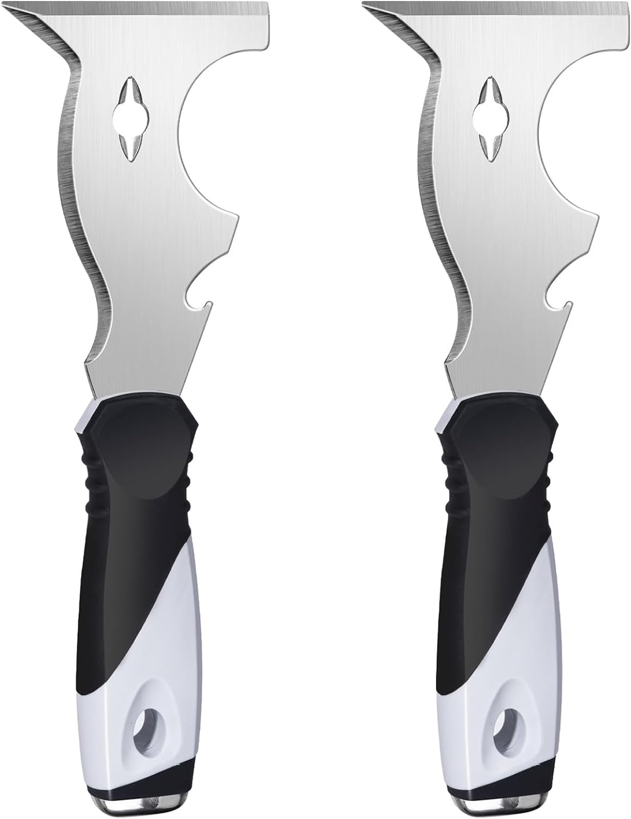 THE WHITE SHOP Putty Knife, Paint Scraper Putty Knife Multi-Use Painters Tool, Taping Knife, Paint Scraper Tool for Wood, Metal Scraper with Hammer End, Razor Blade Scraper (Size : 2PCS)