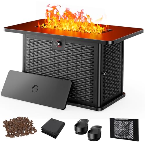 AMADA HOMEFURNISHING 43 Inch Propane Fire Pit Table,...