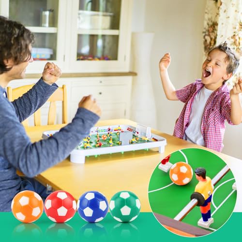 VFANDV 12 Stück Tischfußball, 32mm Tischfußball Kickerbälle, Tabletop Football aus ABS, Tischfussball Bälle Ersatzbälle für Erwachsene und Kinder Fußball Tisch Spiel Bedarf - Orange/Blau/Grün/Rot