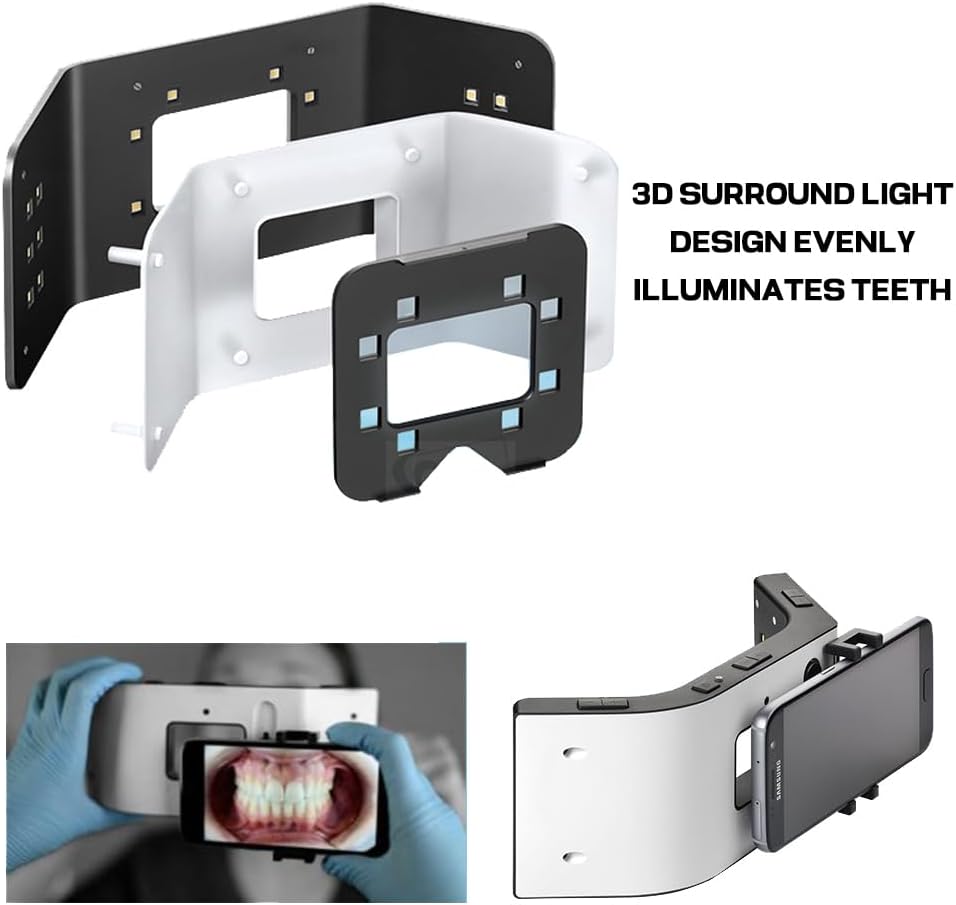Mobile Dental Photography Light, Dental Photography Filling Light with 20 LED Lights Dental Photography Aid 6000-6500K Adjustable