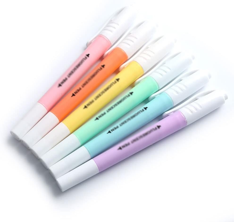 正規代理店 Llryn 6pcs Set Double Head蛍光蛍光灯ペンマーカーパステルパステル学生学校オフィス用品の描画ペン Color Set B Size Mda33 Fr