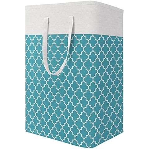 HomeHacks Laundry Baskets, Laundry Hamper with Long Handles, Collapsible Waterproof Clothes Hamper, Durable Tall Laundry Bin, Clothes Hamper for Bedroom, Bathroom, Dorm, Toys, 75L, 1-Pack, Green Cover